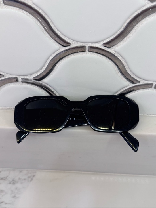 Prada Black Gloss Wide-Arm Sunglasses main image 9